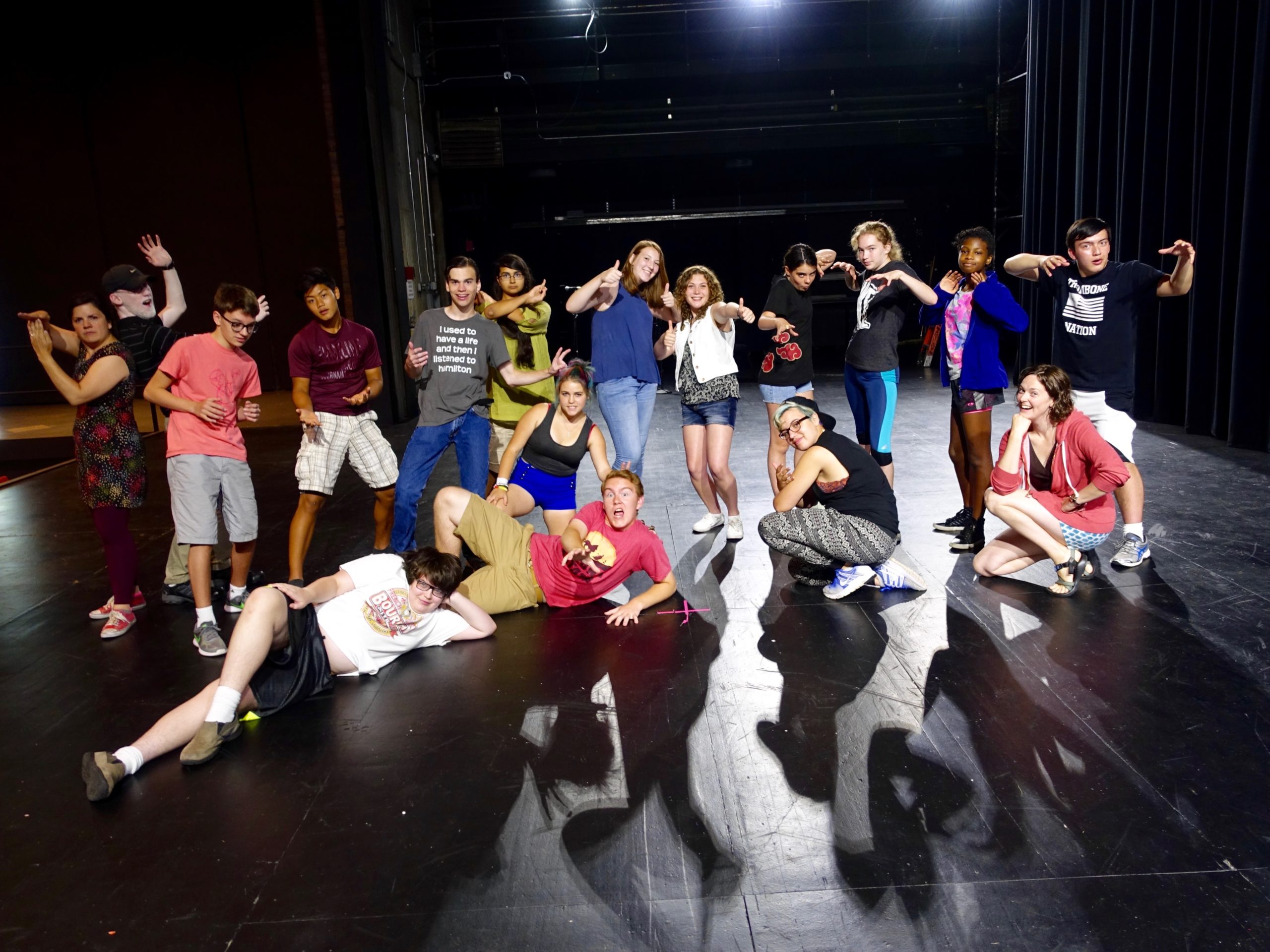 EYM Improvisational Project poses MITY EYM students posing on stage